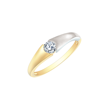 Ring i 8 karat guld med gul zirkonia – Støvring Design