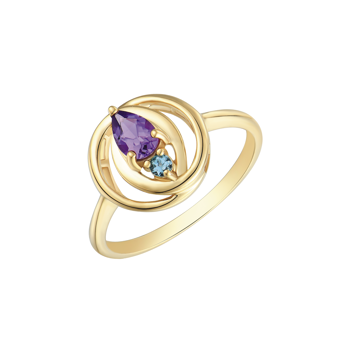 Ring i 8 karat guld med gul dråbe ametyst – Støvring Design