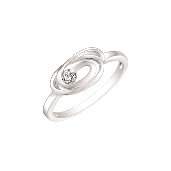 Ring i rhodineret sterling sølv med klar zirkonia – Støvring Design