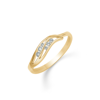Ring i 14 karat guld med gul zirkonia – Støvring Design