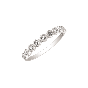 Ring i rhodineret sterling sølv med klar zirkonia i rørfatning fatning – Støvring Design