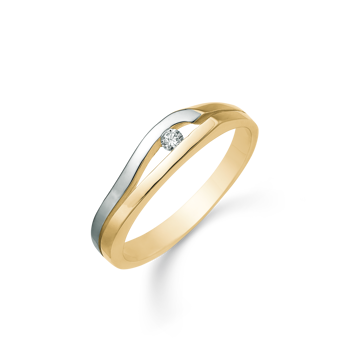Ring i 14 karat guld med gul zirkonia – Støvring Design