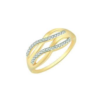 Ring i 8 karat guld med gul zirkonia – Støvring Design