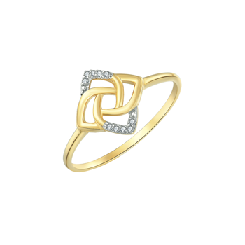 Ring i 14 karat guld med gul firkantet zirkonia – Støvring Design