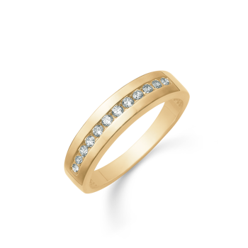 Ring i 14 karat guld med gul zirkonia – Støvring Design