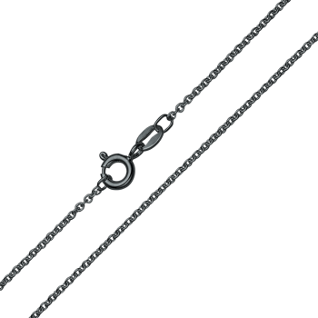 Halskæde i rhodineret sterling sølv med anker, 40 mm – Støvring Design