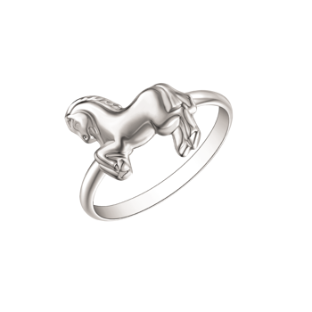 Ring i sterling sølv med hest – Støvring Design