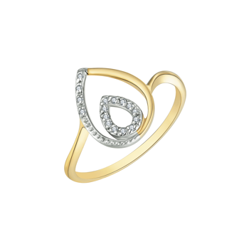 Ring i 8 karat guld med gul dråbe zirkonia – Støvring Design