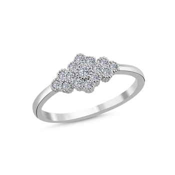Athene fingerring, med i alt 0,23 ct diamanter i 14 kt hvidguld