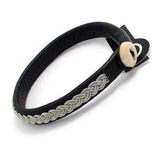 BeChristensen Classic Sort Håndflettet Samer Armbånd, Medium (18-19 cm)