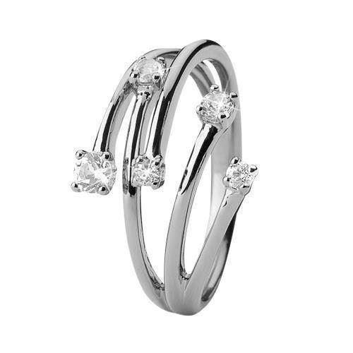 Køb model 3.16.A-55, fem grenet ring med 5 hvide topaz her hos Houmann.dk
