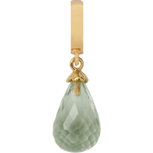 Christina Collect Drop Green Amethyst charm – forgyldt sølv, 6 mm til Classic læderarmbånd