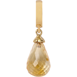 Christina Collect Drop Citrine charm – forgyldt sølv, 6 mm til Classic læderarmbånd