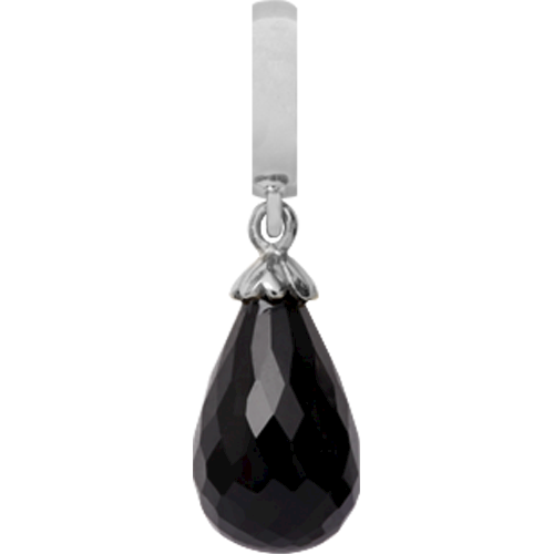 Christina Collect Drop Black charm – sølv, 6 mm til Classic læderarmbånd