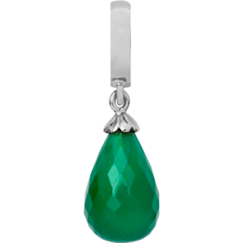 Christina Collect Drop Green charm – sølv, 6 mm til Classic læderarmbånd