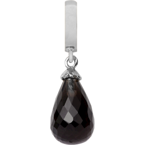 Christina Collect Drop Smokey charm – sølv, 6 mm til Classic læderarmbånd