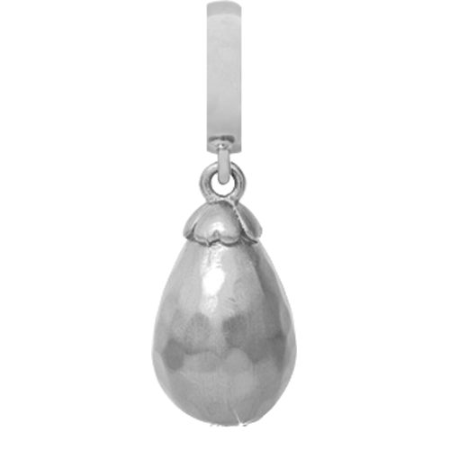 Christina White Topaz Drop charm – sølv, 6 mm til Classic læderarmbånd
