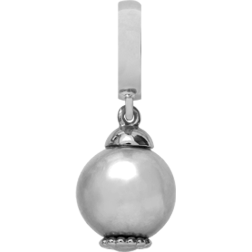 Christina Pearl Dream 09 Grey charm – sølv, 6 mm til Classic læderarmbånd