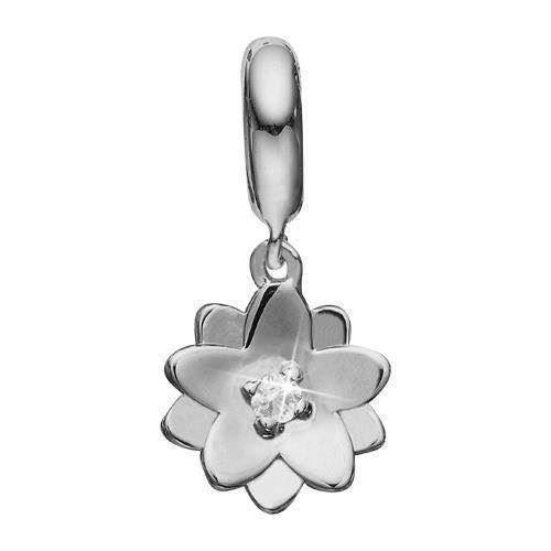 Christina Forgyldt sølv Natural Flower Hængende blomst med topaz, model 623-S40 køb det billigst hos Guldsmykket.dk her