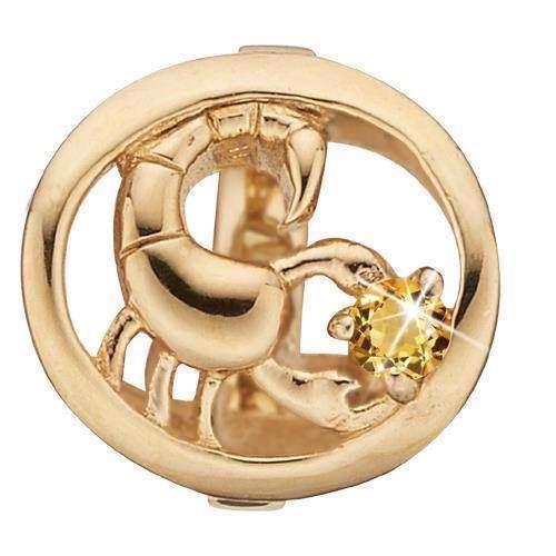 Christina Stjernetegn Skorpion charm – forgyldt sølv, 6 mm til Classic læderarmbånd
