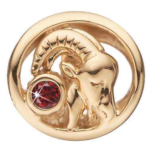 Christina Stjernetegn Stenbuk charm – forgyldt sølv, 6 mm til Classic læderarmbånd