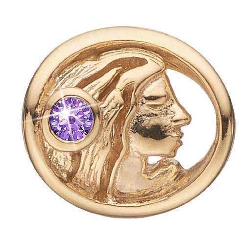 Christina Stjernetegn Jomfru charm – forgyldt sølv, 6 mm til Classic læderarmbånd