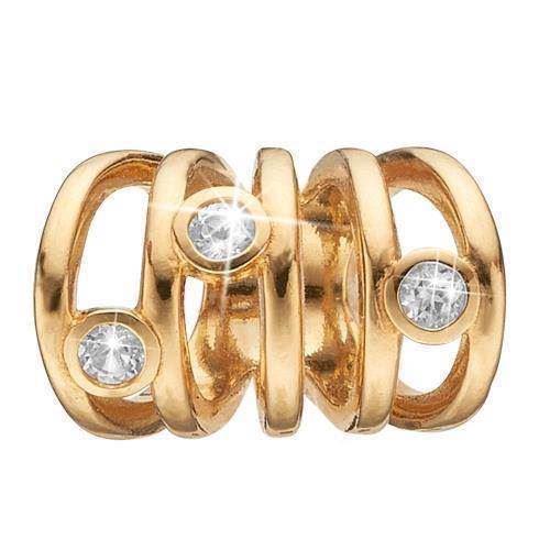 Christina Secret Love flere forgyldte sølv ringe med hvide topaz imellem, model 630-G74 købes hos Guldsmykket.dk her