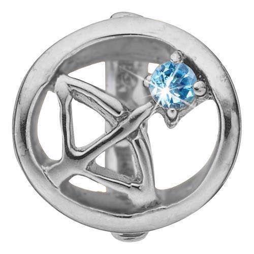 Christina Stjernetegn Skytte charm – sølv, 6 mm til Classic læderarmbånd