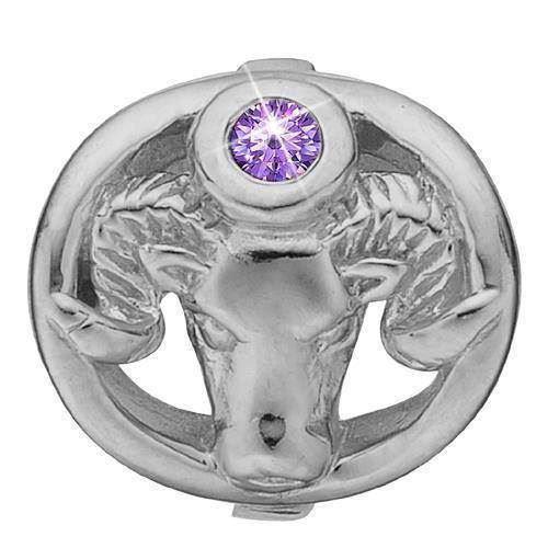 Christina Stjernetegn Vædder charm – sølv, 6 mm til Classic læderarmbånd