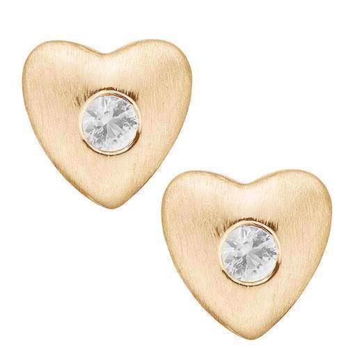 Christina Secret topaz hearts forgyldte små hjerter med lille hvid topaz, model 671-G13 købes hos Guldsmykket.dk her