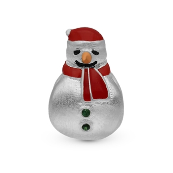 Christina Snowman charm – sølv, 4 mm til sølvarmbånd og Slim læder