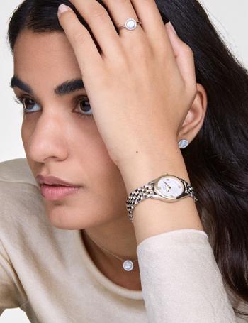 Daniel Wellington Oval Mini Two Tones dameur med bicolor lænke