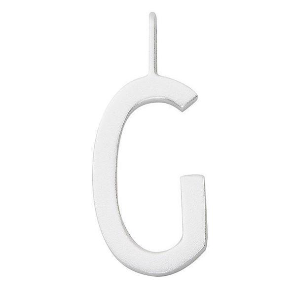G - Smukke Arne Jacobsen bogstav vedhæng i mat sølv, 16 mm