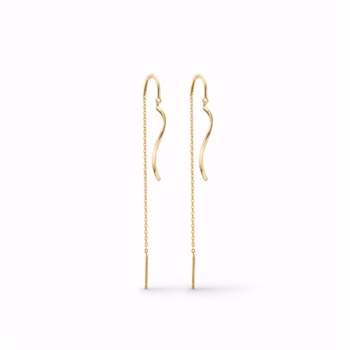 Ørehængere i 8 Karat Guld – Moderne Bølget Design med Kæder