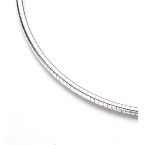 14 karat hvidgulds rund Omega halskæde, 1,2 mm længde 42 cm
