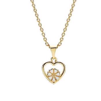 Collier med marguerit i forgyldt sterling sølv, 5 mm – Lund Copenhagen