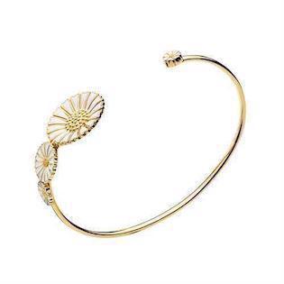 Armring med marguerit i forgyldt sterling sølv, 5 mm – Lund Copenhagen