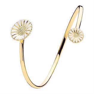 Armring med marguerit i forgyldt sterling sølv, 18 mm – Lund Copenhagen