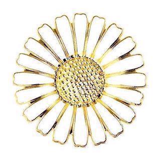 36 mm Lund marguerit broche - hvis med forgydlninger