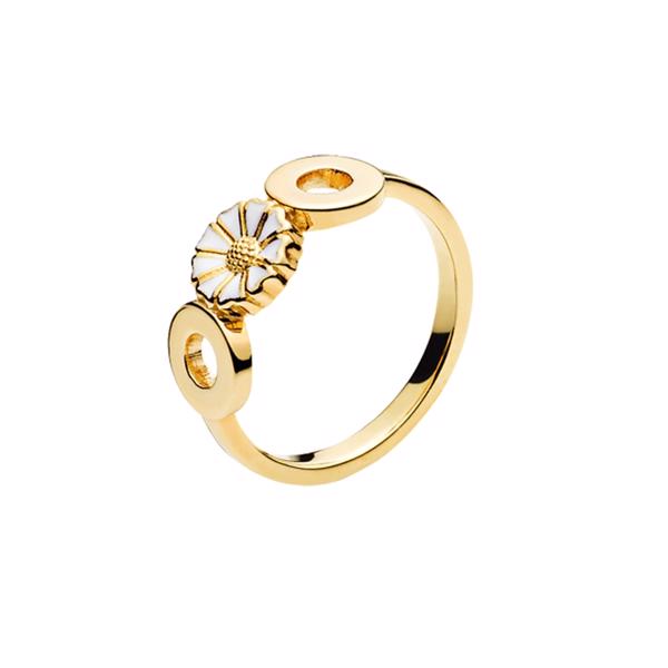 Ring med marguerit i forgyldt sterling sølv – Lund Copenhagen