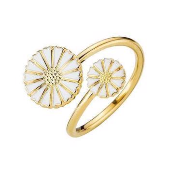 Ring med blomst i forgyldt sterling sølv, 1x7,5 mm – Lund Copenhagen