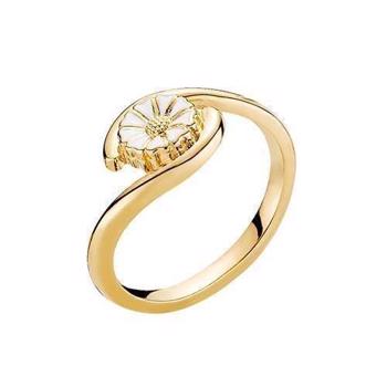 Ring med marguerit i forgyldt sterling sølv, 7,5 mm – Lund Copenhagen
