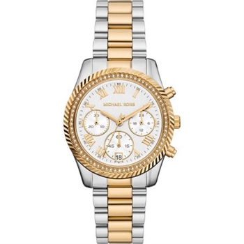 Michael Kors Lexington dameur i stål med tofarvet lænke