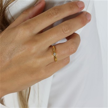 Aagaard 8 karat Diamant Ring 1x0,05ct Wesselton SI 4/grab i 8 karat guld