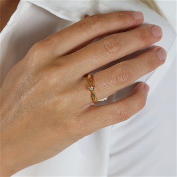 Aagaard 8 karat Diamant Ring 1x0,03ct Wesselton SI i 8 karat guld