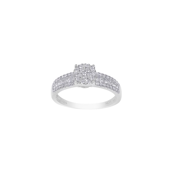 14 kt. hvidguldsring m/diamanter ialt 0.48 ct W/SI