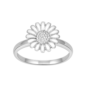 Ring med marguerit i rhodineret sterling sølv fra Siersbøl – forhandlet hos Houmann.dk