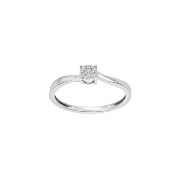 Ring i 14 karat hvidguld med diamant 0,03 ct W/SI fra Siersbøl – forhandlet hos Houmann.dk