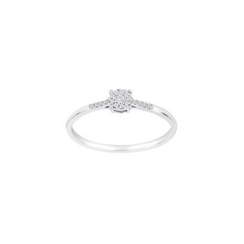 Ring i 14 karat hvidguld med diamant 0,06 ct W/SI fra Siersbøl – forhandlet hos Houmann.dk