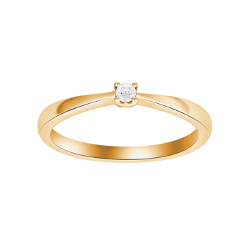 Ring i 14 karat guld med diamant 0,05 ct W/SI fra Siersbøl – forhandlet hos Houmann.dk